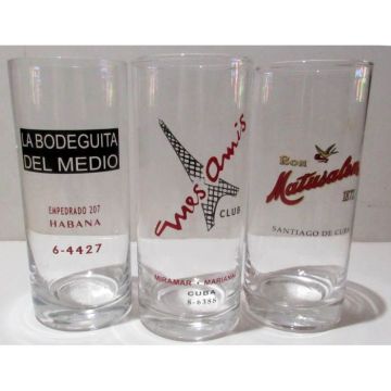 Advertising glasses, set of three glasses