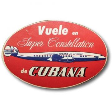 Cuban Luggage label, Cubana de Aviacion