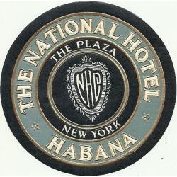 Cuban Luggage label, The Hotel National Habana, ThePlaza, New York