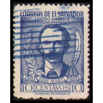 1953 El Salvador 10 Cents. Scott Cat. # 633-Used
