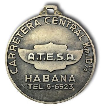 Medalla cubana, dos lados a relieve, A.T.E.S.A