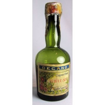 Vintage Cuban Miniature liquor bottle Decano Triple-Sec