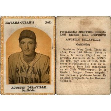 Agustin Delaville, Propagandas Montiel Cuban Baseball Card #107