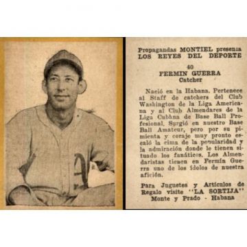 Fermin Guerra, Propagandas Montiel Cuban Baseball Card #40