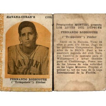Fernando Rodriguez (Trompoloco), Propagandas Montiel Cuban Baseball Card #119