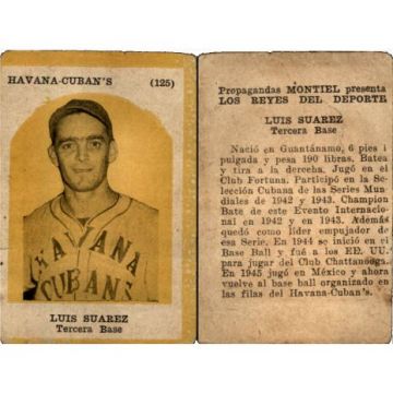 Luis Suarez, Propagandas Montiel Cuban Baseball Card #125