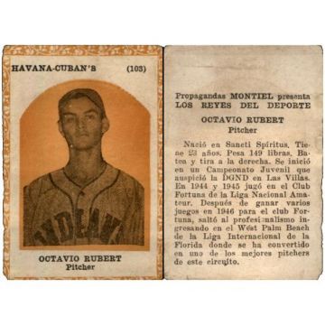 Octavio Rubert, Propagandas Montiel Cuban Baseball Card #103