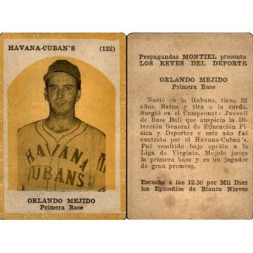 Orlando Mejido, Propagandas Montiel Cuban Baseball Card #122
