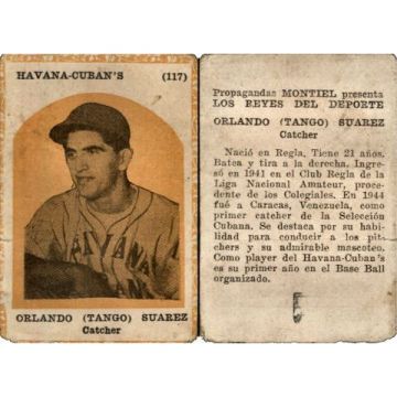 Orlando (Tango) Suarez, Propagandas Montiel Cuban Baseball Card #117