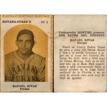 Rafael Rivas, Propagandas Montiel Cuban Baseball Card #111