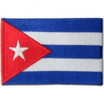 Cuban Flag embroidered patch. Bandera bordada