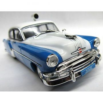 1954 Pontiac Chieftain Police Diecast Car Model Replica, Blue/White, 1:43 Scale