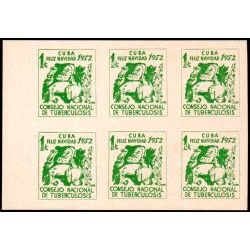 1951 Philatelic sheet, six stamps inperforated
