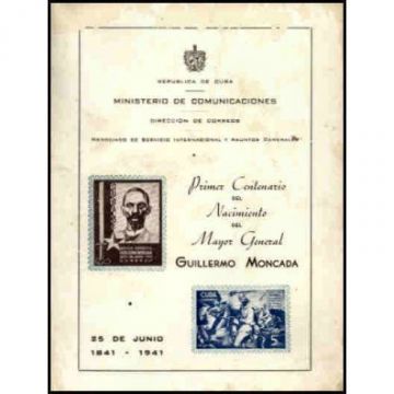 1941 Philatelic sheet, Guillermo Moncada Postmarked
