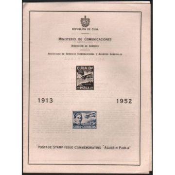 1952 Philatelic sheet, Agustin Parla