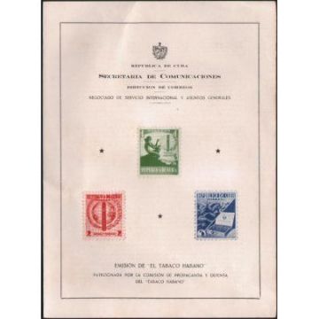 1939 Philatelic sheet, Tabaco Habano