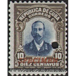 1910 Cuba Scott 244 Stamp 10 Cents SPECIMEN Mayia Rodriguez