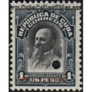 1910 Cuba Scott 246 1 Peso stamp SPECIMEN Carlos Roloff