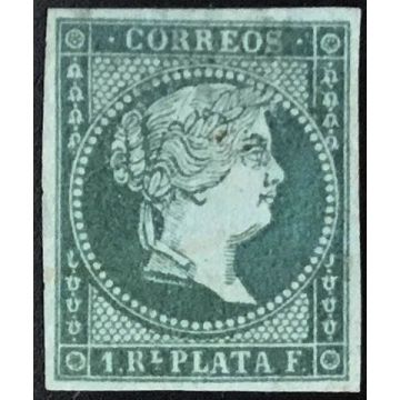 1855 SC 2 Cuba Stamp, 1 Real de Plata, (Unused)
