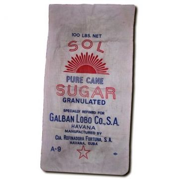 Saco de azucar de 100 lbs del Galban Lobo Co., S. A.